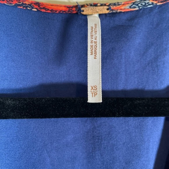 Free People Teegan Red Floral Mini Dress Sz XS Long Sleeve Flowy Cinched Waist - Picture 6 of 15